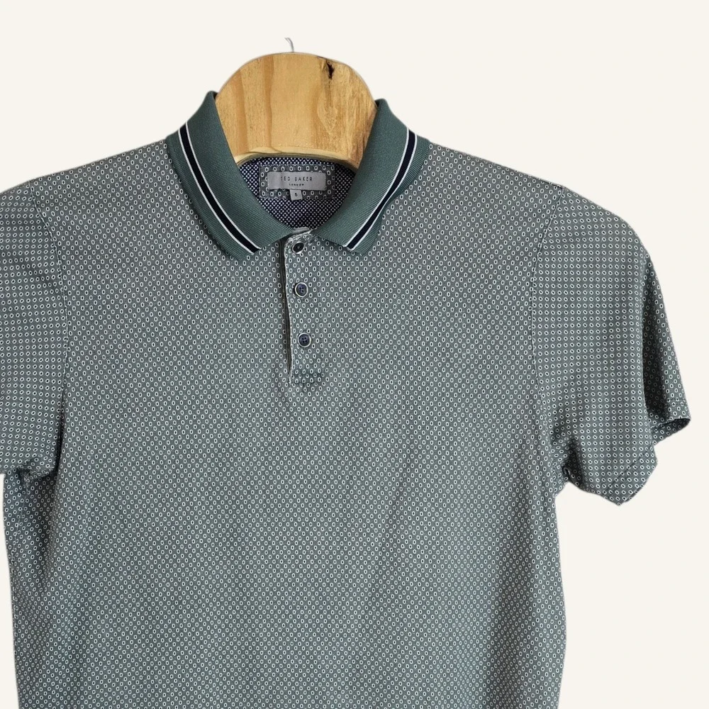 Ted Baker London Geo Print Short Sleeve Polo Shirt Men's‎ Size Large